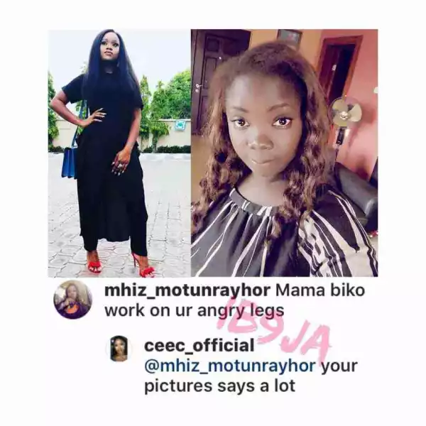 CeeC With The “Angry” Legs, Clashes With Motun With The “Filthy” Hair